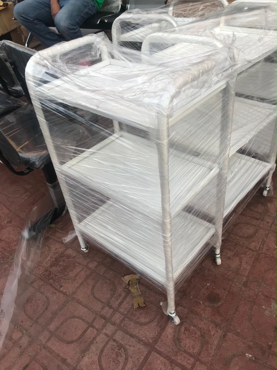 Chariot Blanc 3 Plateaux
