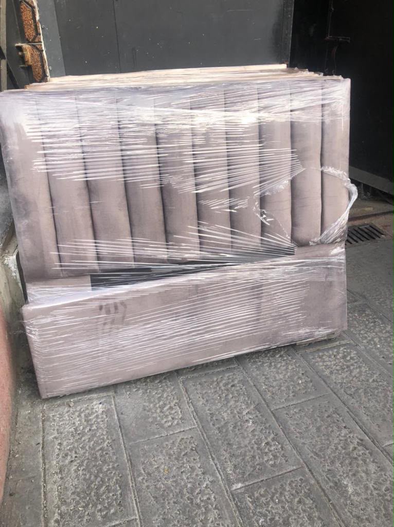 Tête de Lit Cannelée Taupe