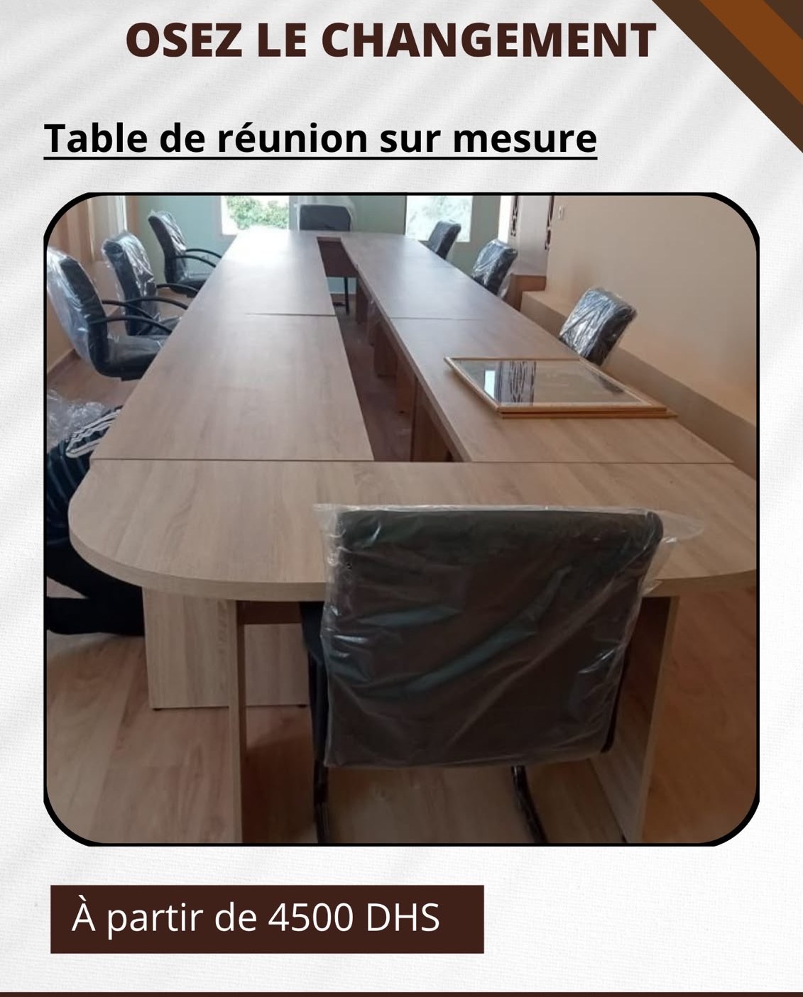 Grande Table de Réunion Chêne Clair