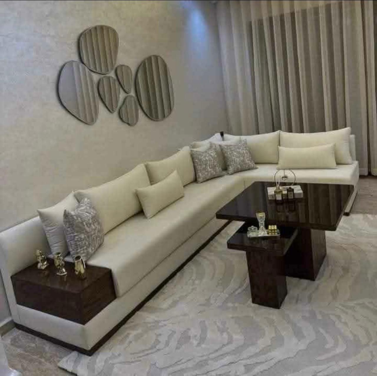 Salon d'Angle Moderne Crème