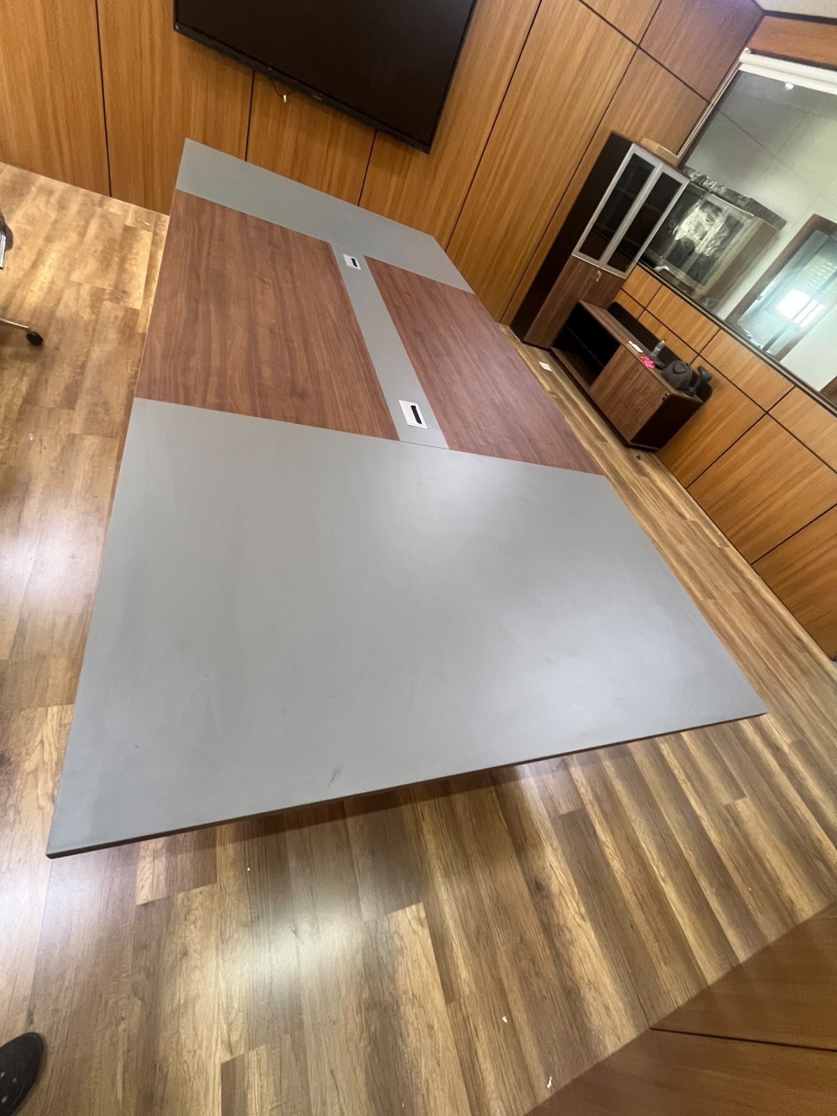 Table de Réunion Bois & Gris Sur Mesure