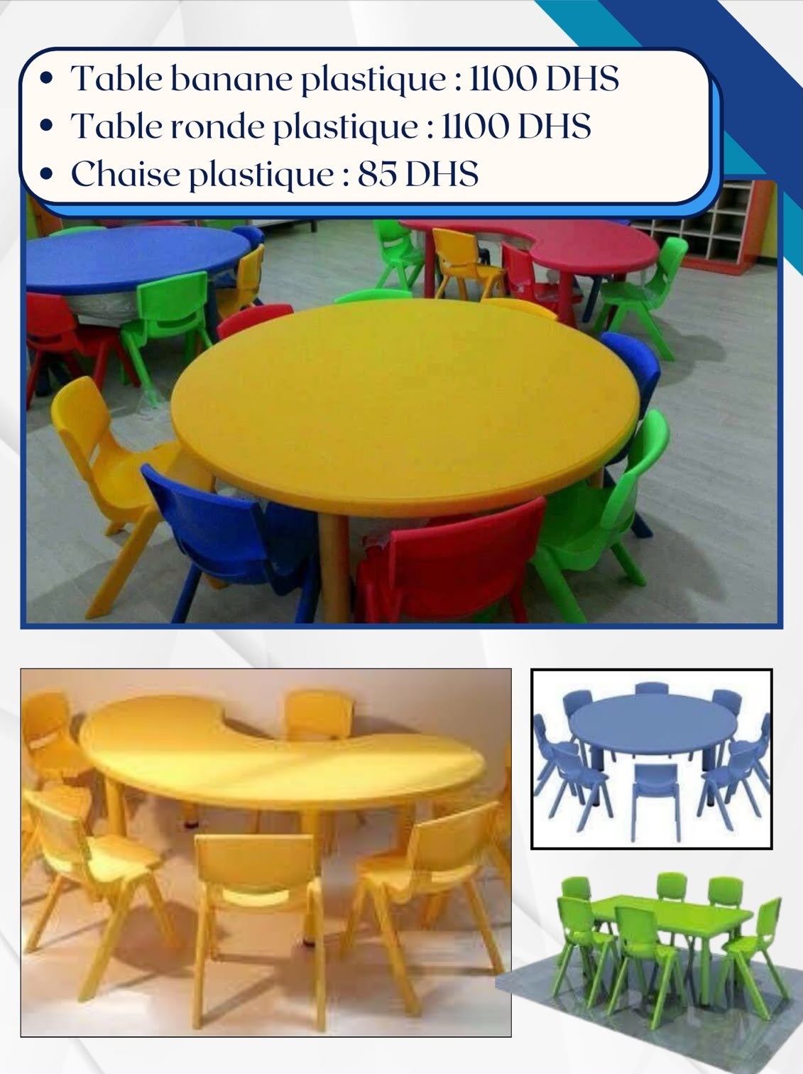 Tables & Chaises Plastique Maternelle