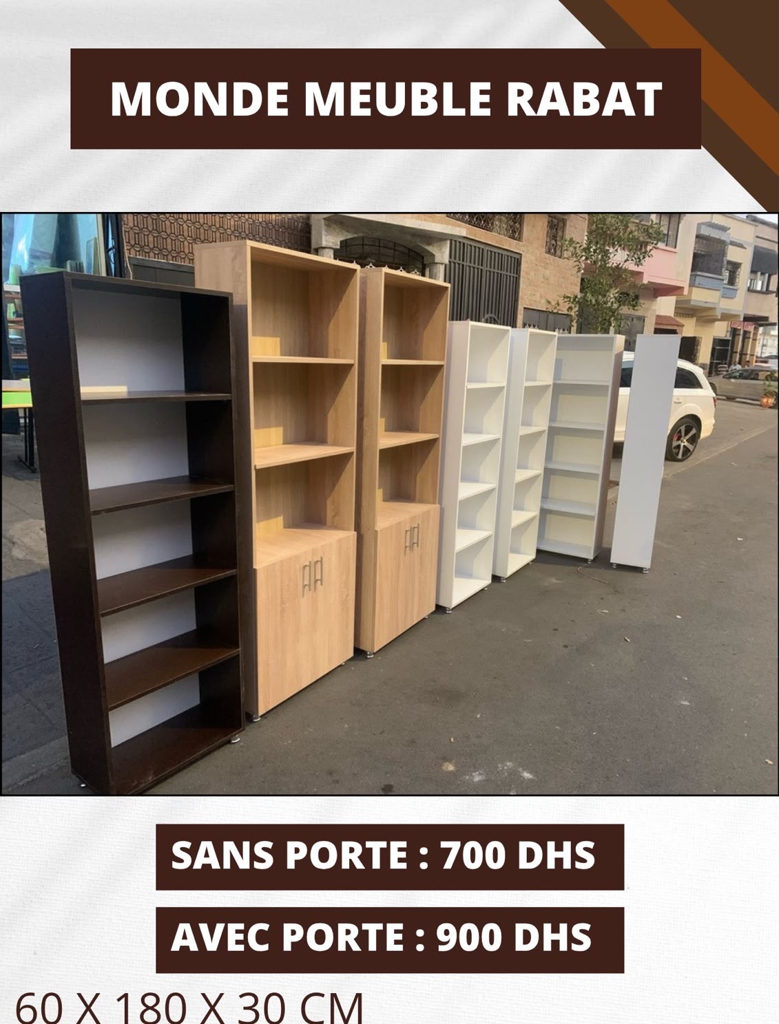 Bibliothèque 60x180x30 cm